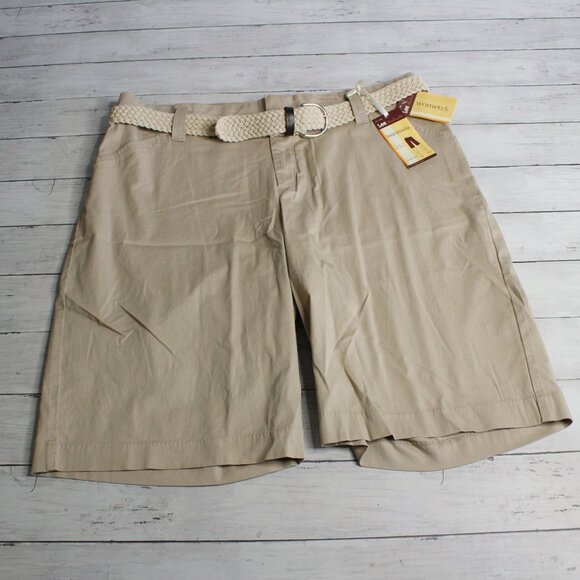 Lee Vintage Women's Belted Shorts Plus Size 20W Tan - Picture 2 of 8